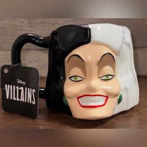 Super Cute 🥰 CRUELLA DE VIL Sculpted Ceramic Mug 101 Dalmatians MUG - NEW